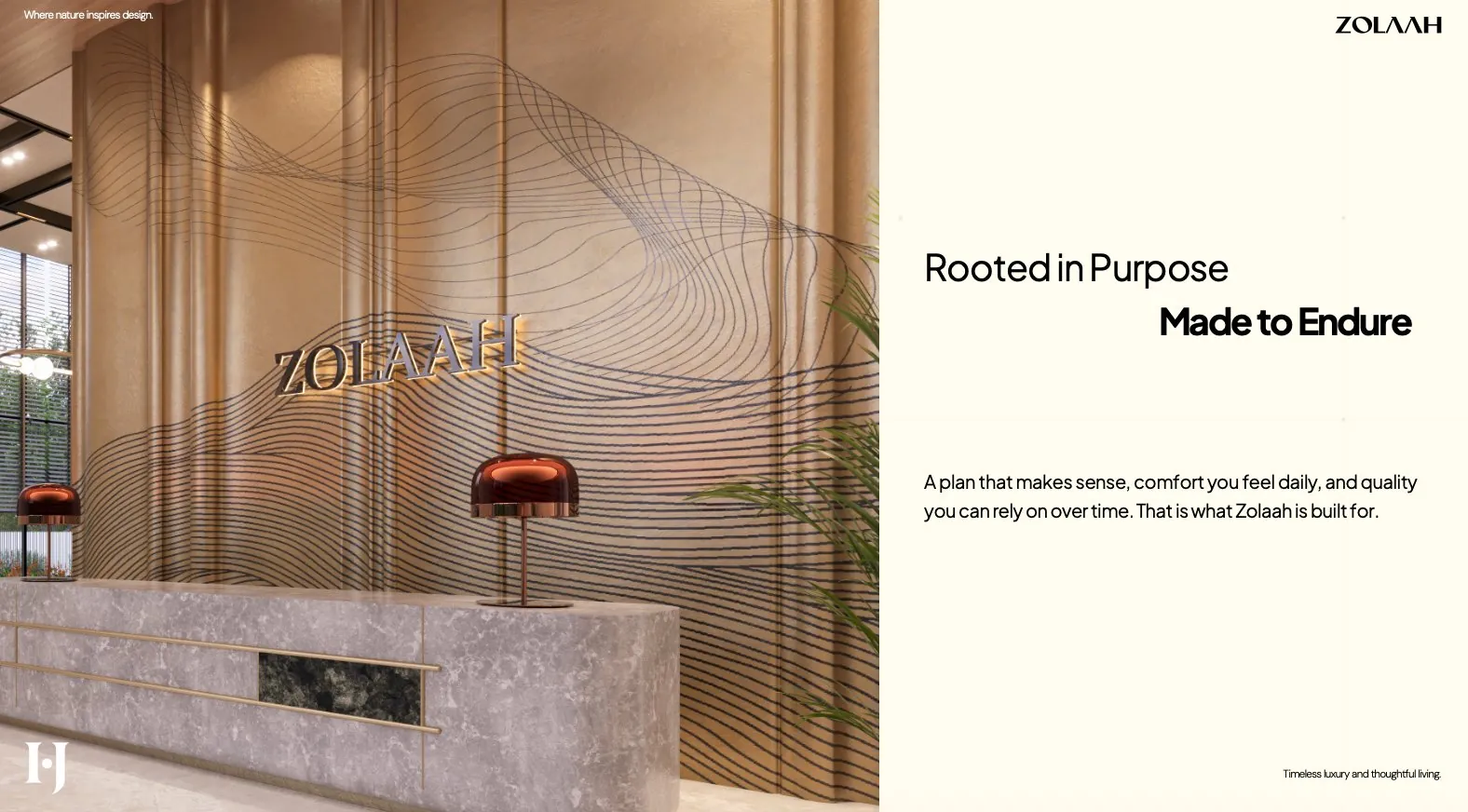 Zolaah – Lobby and Reception, Rooted in Purpose Made to Endure